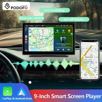 Podofo Univerzální 9inch Auto Rádio FM Multimediální Video Přehrávač Přenosný Bezdrátový Apple CarPlay Android Auto Dotyková Obrazovka Pro BMW VW Obrázek