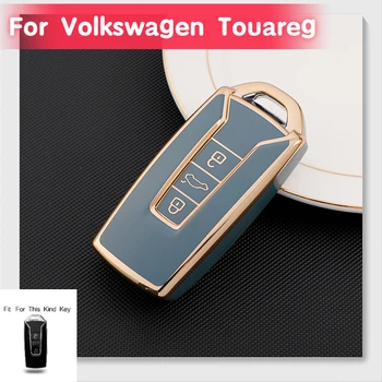 Pokrytí Klíčových Případě Držák na Klíče Funda Llave pro Volkswagen Touareg 2018 2019 2020 2021 3 Tlačítka Dálkového Klíč Taška Obrázek