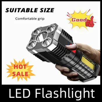 Přenosná LED Svítilna, USB Nabíjecí, Vodotěsné 4-7 Základní Kapesní Svítilny COB Led Svítilny pro Venkovní pěší Turistika Camping Obrázek