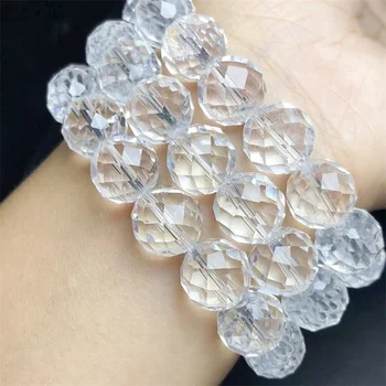 Přírodní Facted Clear Quartz Náramek Móda Drahokamu Crystal Šperky Náramek Pro Ženy Hojení Bohemia vánoční Dárek 1ks Obrázek