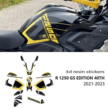 r1250gs 40let Motocykl Příslušenství 3D Epoxidové Pryskyřice Sticker Kit Pro BMW R1250 GS 40. Vydání R 1250 GS 40 2021 2022 2023 Obrázek