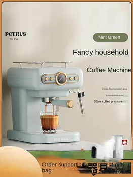retro italský kávovar, domácnosti, malé plně semi-automatické koncentrované Americké integrované mléčné pěny stroj 220V Obrázek