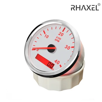 RHAXEL Univerzální 85mm Otáčkoměr 3K 4K 6K 8K Tacho Rozchod s Hour Meter Červené Podsvícení pro Auto Námořní Jachty Vozidla, 9-32V Obrázek