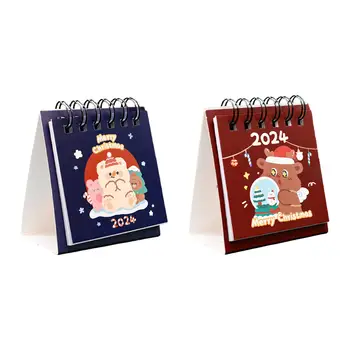 Roztomilý Stojící Flip Stolní Kalendář Mini New Years Dárky Vánoční Dárky 2024 Kalendář pro Školy Office Desktop Domů Denní Plánovač Obrázek
