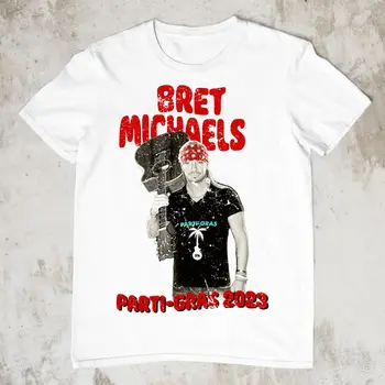 Sexy Bret Michaels Tee Parti-Gras Tour Bavlna Unisex Všechny Velikosti Košile 1N2615 dlouhé rukávy Obrázek