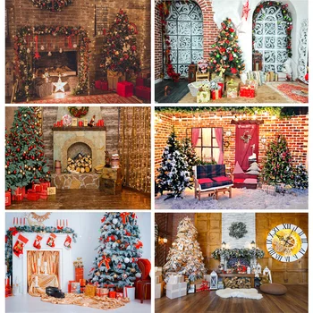 SHUOZHIKE Štědrý Den Fotografování Kulis, Rekvizit Vánoční Strom, Krb Fotografické Pozadí Látkové CHM-005 Obrázek