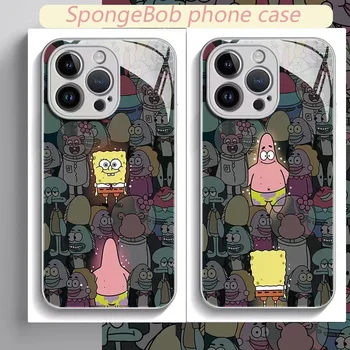 SpongeBob Patrick Star Pouzdro pro IPhone 15 14 Pro Max Plus Anime Shell pro IPhone 11 12 13 Sklenici Plnou Inclusive Ochranný Kryt Obrázek