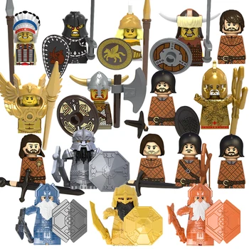 Stavební Bloky Čísel Hračky Středu Starověkého Říma Velitel Bojovníků Elf Hunter Egyptský Faraón Mumie Barbar Šéf Cihly Obrázek