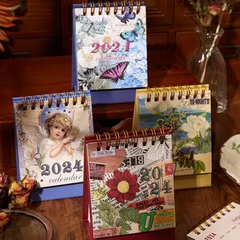 Stojí Flip Kalendářního Roku 2024 Kalendář Organizátor Denní Rozvrh Stolní Kalendář Motýl Plán Planner Obrázek