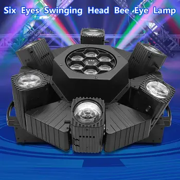 Světla DMX 240W LED Šest Očí Hlava pohyblivá Hlava Disco Ball Beam Párty Osvětlení, Vánoční Osvětlení Jevištní Světla Dj Publikum Obrázek