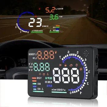 Univerzální A8 Auto HUD Head Up Display OBDII Upozornění na Rychlost Spotřeba Paliva Na čelní Sklo Automobilu, Auto Alarm Systém Obrázek