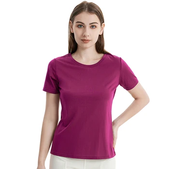 V létě Ženy, 27% hedvábí, 73% Bavlna Slim T shirt L XL 2XL 3XL 4XL YAMI0040 Obrázek