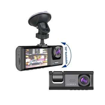 WIFI 3 Channel Dash Cam Video Rekordér Tři Lens Auto Fotoaparát Zadní Pohled DVR 24H Parkovací Monitor Black Box Obrázek