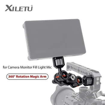 XILETU TMS1/S2 Magic Arm Dvakrát Míč Hlavou 360° Rotace Magic Arm Camera Mount Držák pro Monitor Fotoaparátu Vyplnit Světlo, Mikrofon Obrázek