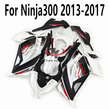 Černá červená perla bílé pruhované vzory Pro Ninja300 2013-2014-2015-2016-2017 Fit Ninja 300 Karoserie, Kapota Plná Kapotáž Kit Obrázek