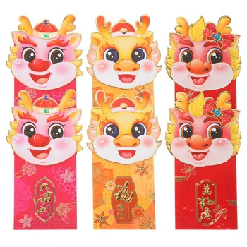 Červené Obálky Kreativní Hongbao Čínský Nový Rok, Narozeniny, Vzít Červené Dárkové Obálce Rok Draka Štěstí, Peníze, Obálky Obrázek