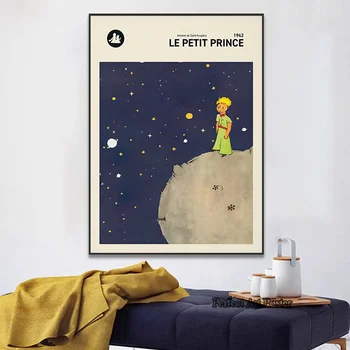 Školky Wall Art Otisky Na Plátno Obraz Le Petit Prince Book Cover Plakát, Domov, Děti Pokoj Dekor Malý Princ Francouzské Verzi Obrázek