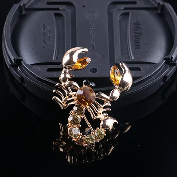Ženy Módní Zvířecí Scorpion Crystal Drahokamu Brož Šátek Pin Party Šperky Smaltované Pin Klopě Pin Pánské Dárky Šperky Brože Obrázek